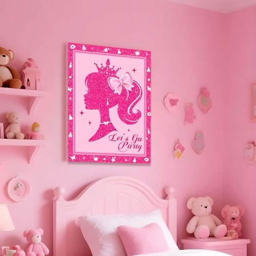 Hot Pink Pin the Bow Game Set for Kids