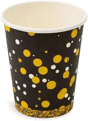 Royal Bluebonnet Black and Gold Birthday Plates Set of 24