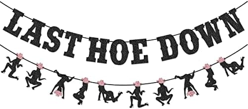 Wulagogo Last Hoedown Western Cowgirl Bachelorette Banner Black 7x6