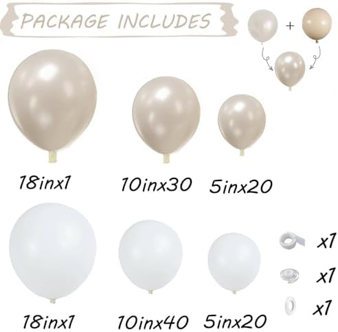 Pearl White Balloon Arch Kit 112pcs for Wedding and Party