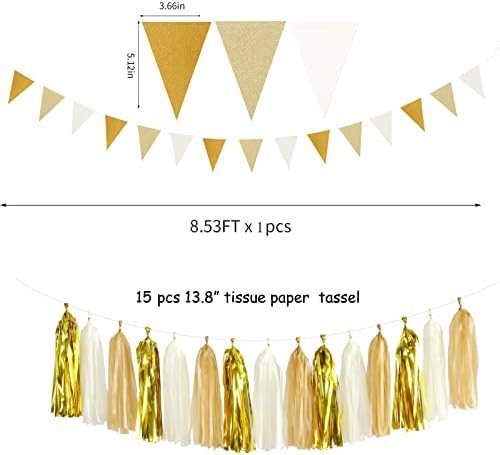 White Gold Champagne Party Decorations 23pcs Set