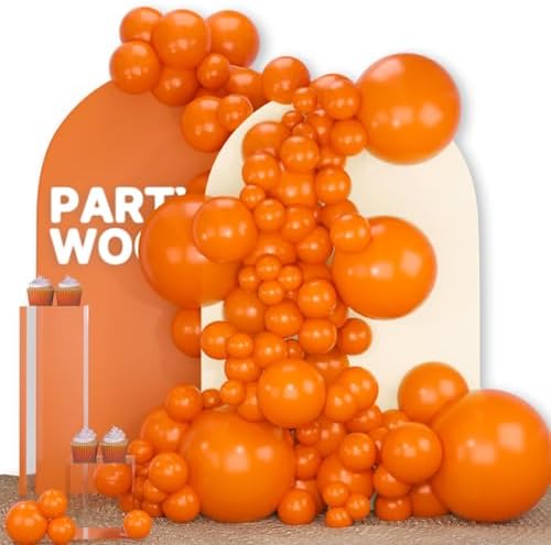 PartyWoo Orange Balloons 142 PCS Garland Arch Kit