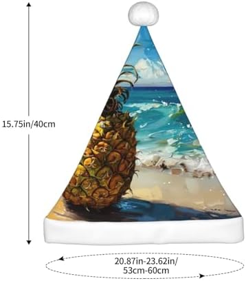 Pineapple by The Sea Christmas Santa Hat Plush for Adult