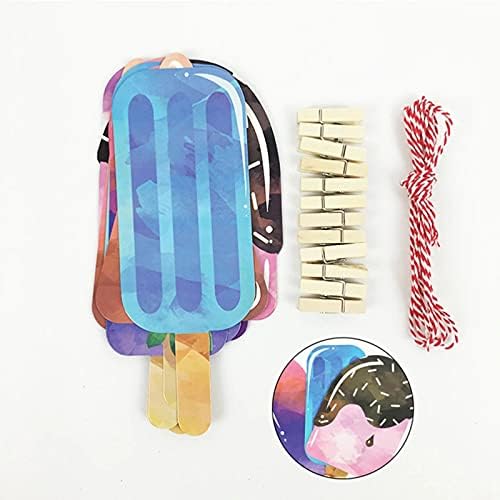 BinaryABC Popsicle Banner Garland for Luau and Summer Parties