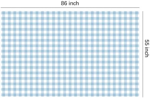 Light Blue Gingham Tablecloths 3 Pack Disposable Party Supplies