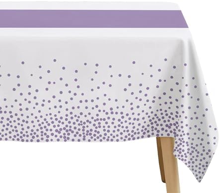 White and Purple Party Decor Tablecloth Set of 3