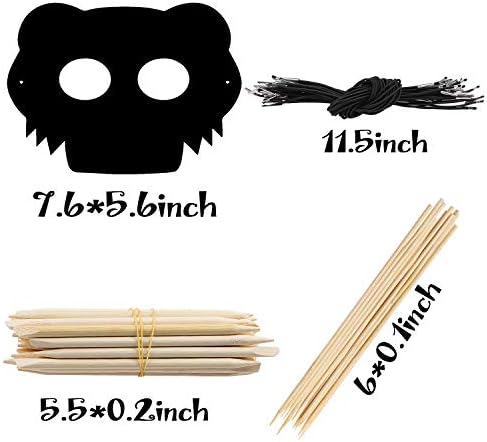 WATINC 32Pcs Scratch Paper Animal Masks DIY Craft Kit