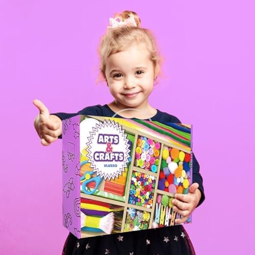 VLUSSO 3000Pcs Arts and Crafts Kit for Kids Ages 4-12