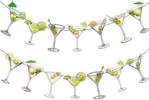 Martini Party Banners 2pcs Cocktail Cup Decorations