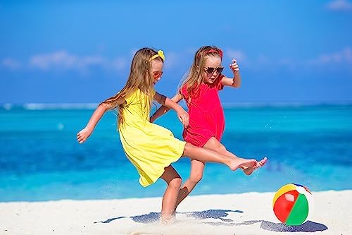 12 Rainbow Colored Inflatable Beach Balls 12 Pack
