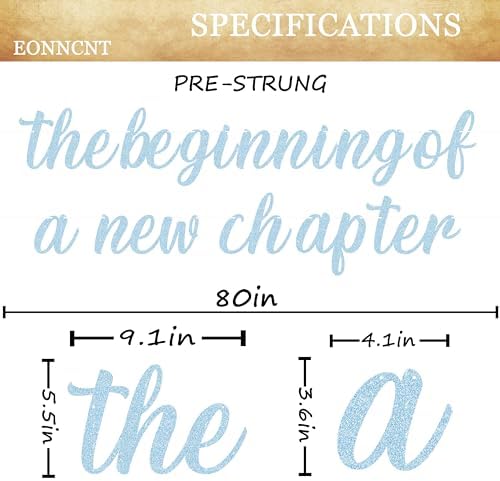Pre-Strung New Chapter Light Blue Glitter Banner