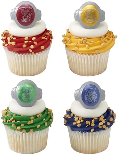 DecoPac Harry Potter Hogwarts House Cupcake Rings - 24 Pack