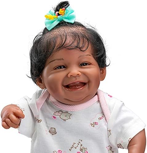 Ecomgoo 20 Inch Reborn Baby Doll Black Realistic Laughing
