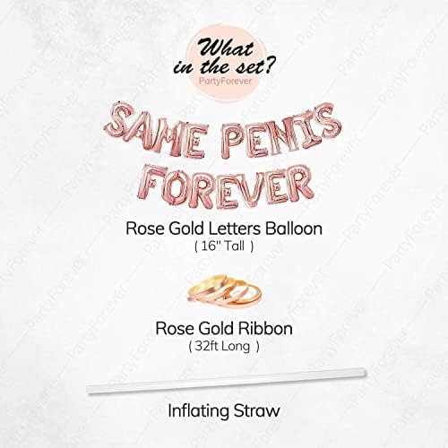 PartyForever Bachelorette Balloons Rose Gold 16 Letters Set