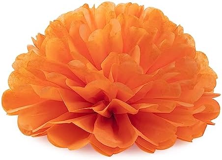 MISU 10 Inch Orange Navy Blue Tissue Paper Pom Poms