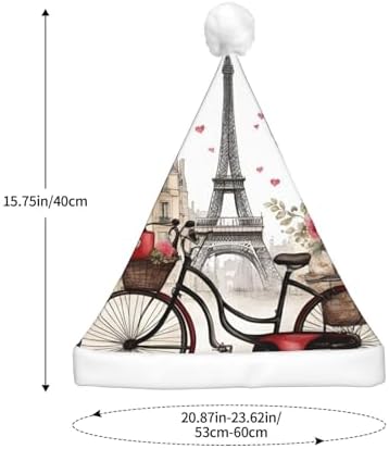 QinZheng LED Santa Hat with Paris Heart Print