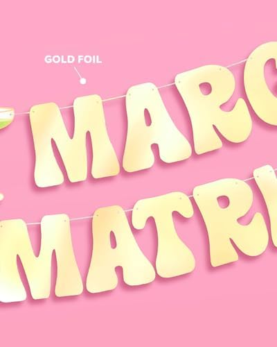 XO Fetti Margs Matrimony Gold Foil Banner 5 Ft