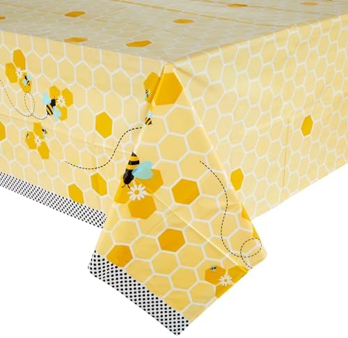 3 Pack Bee Tablecloth for Kids Birthday Party Decor