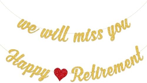 Happy Retirement Banner and We Will Miss You Banner Pre-Strung