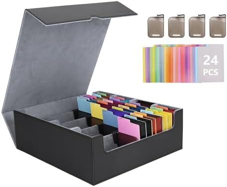 Venssu 4-Row Card Storage Box for 3000 Magic Cards