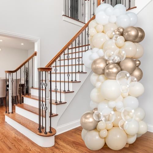 Pearl White Gold Balloons for Wedding and Parties