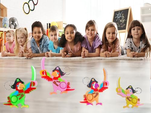 20 Packs Bulk Mini Pop Parrots Keychain Fidgets