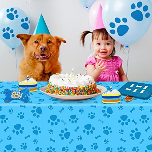 DUAIAI Paw Print Tablecloths 3 Pack Blue