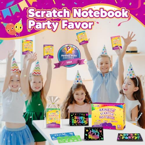 Pigipigi Rainbow Scratch Art Notebook Set 24 Pack