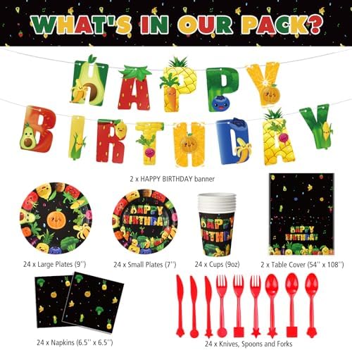 Zhehao 172 Piece Fruit Themed Party Decor Set
