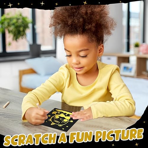 ZMLM Gold Scratch Art Notes 160 Pcs Mini Party Favors