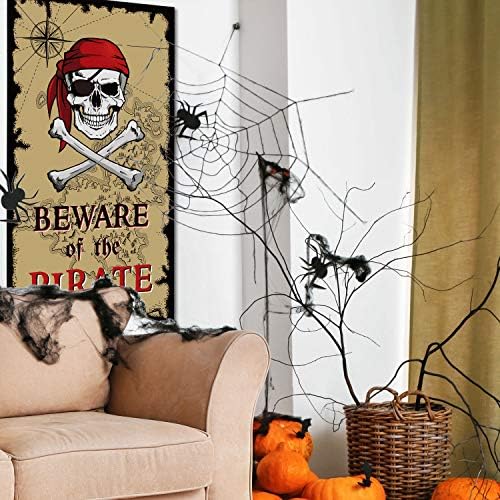 Beware of Pirates Door Banner for Party Decorations