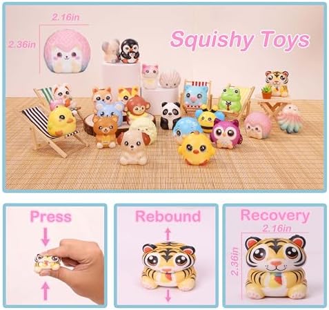 24 PCS Squishies for Kids - Party Favors and Classroom Rewards