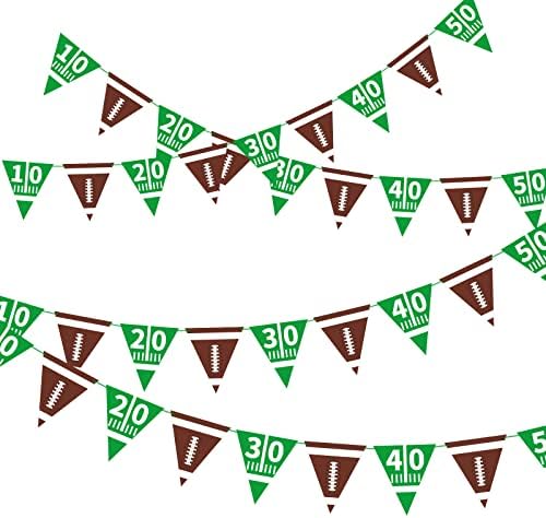 Football Decorations Bunting Triangle Flags Banner for Birthday Party