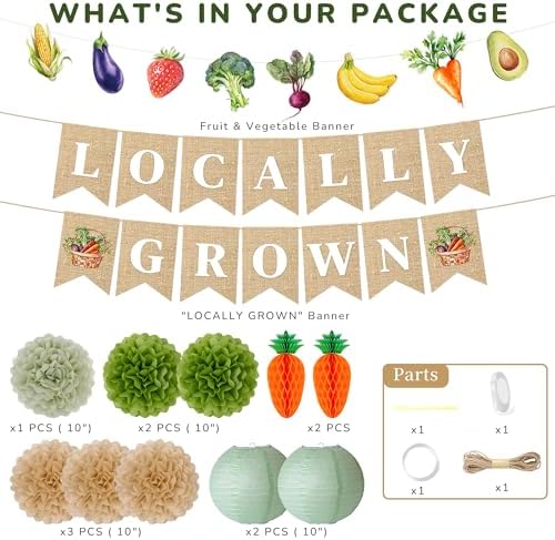 Kriyokiaa Farmers Market Baby Shower Decor Kit 12PCS