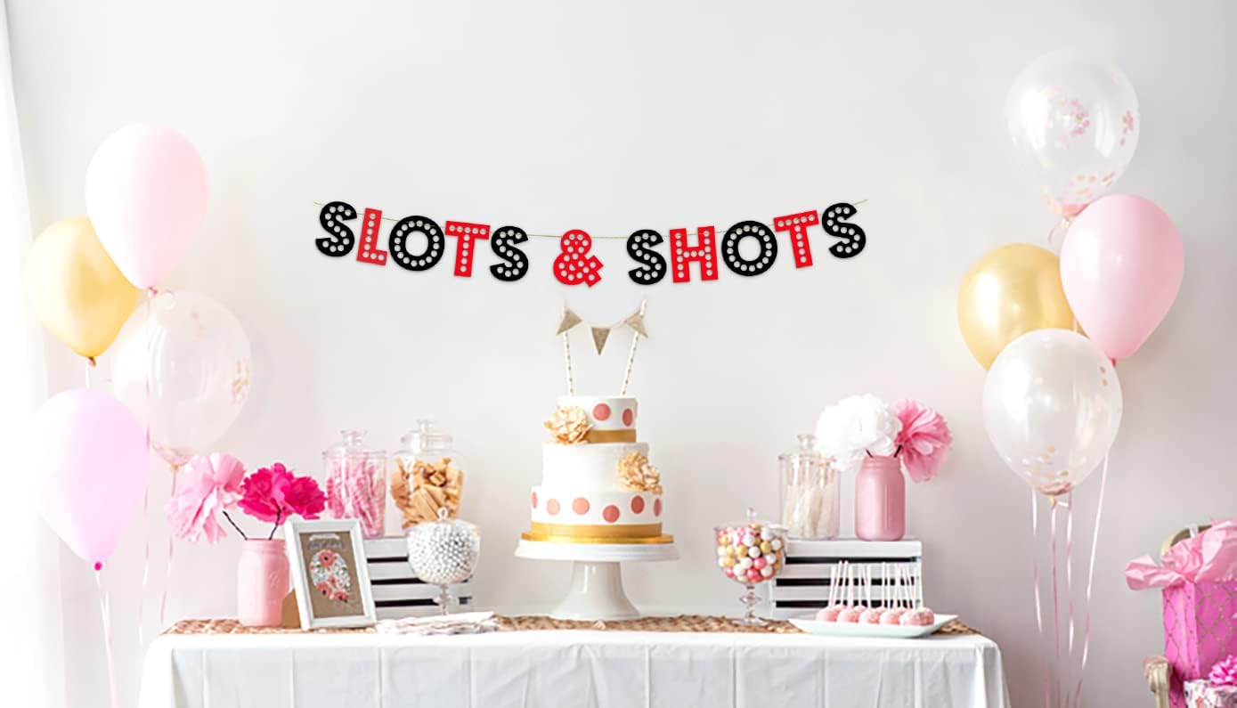 Casino Themed Glitter Banner for Vegas Parties