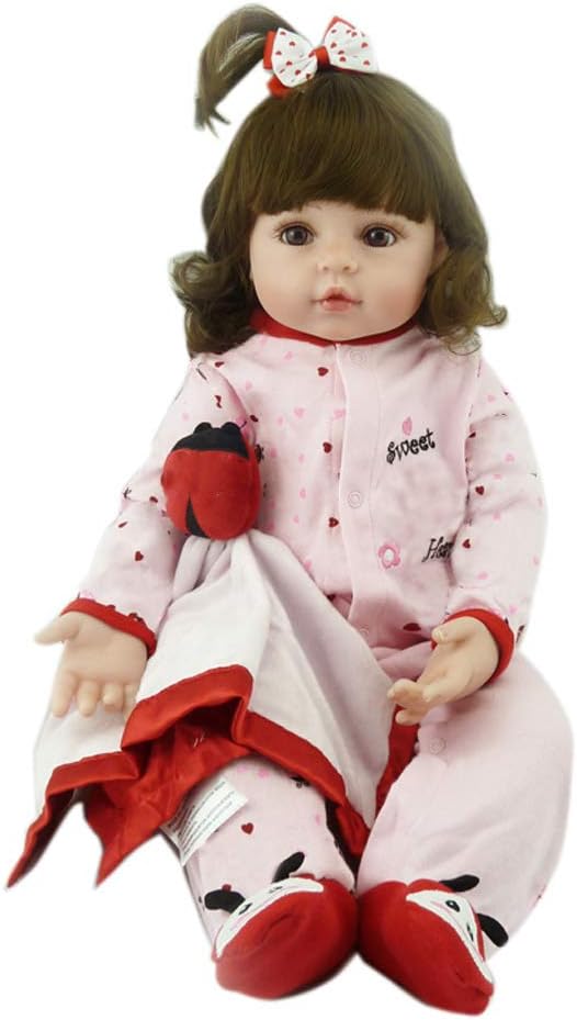 Pinky 24 Inch Reborn Baby Girl Doll with Long Hair