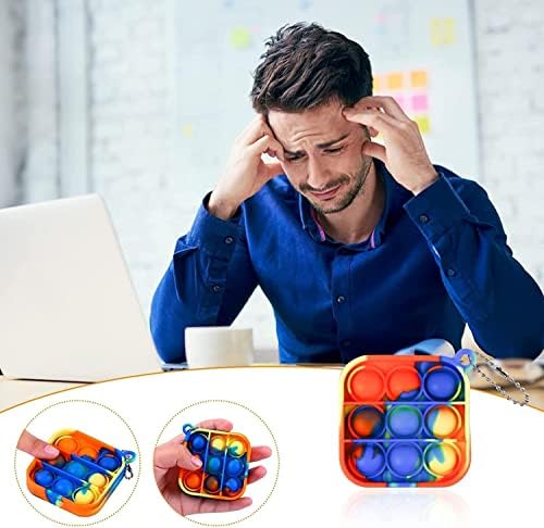 BicMan 36pcs Mini Pop Keychain Fidget Toy Pack