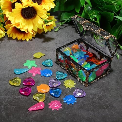 Pirate Treasure Chest Glowing Gems Pool Toy