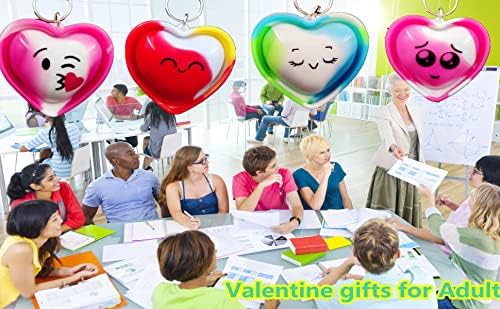 20 Pack Reversible Heart Fidget Keychains for Adults Kids