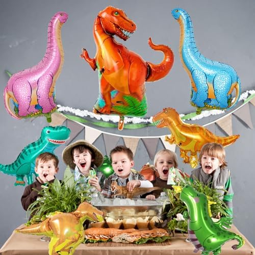 Dinosaur Foil Balloons Set 7 Pieces for Kids Party