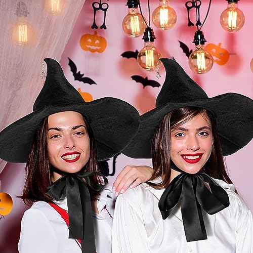 Liitrsh Halloween Witch Hat and Broom Set for Women