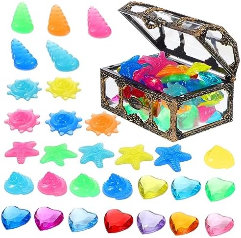 KESYOO Pirate Treasure Chest Pool Toy Diving Gems