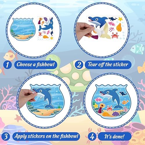 80UncleKimby 32pcs Ocean Animal Craft Sticker Kit