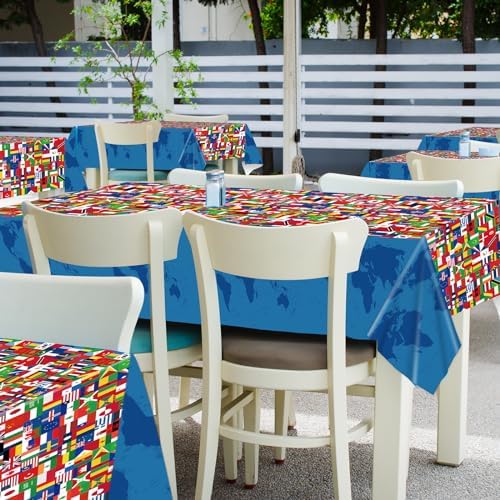 6 Pieces International Flag Table Cover for Parties