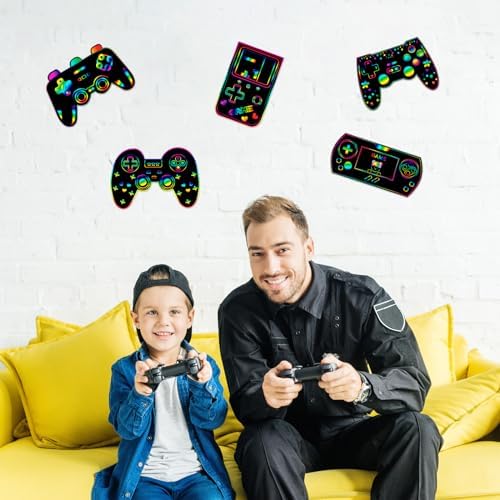 60 pcs Video Game Scratch Cards DIY Party Decor