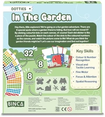 BINCA Dotties Dot Art Kit with 1500 Stickers for Kids 4-8