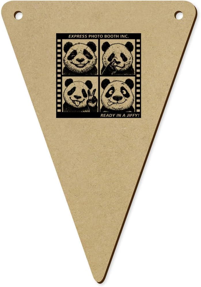 Funny Photo Booth Panda Wooden Bunting Flags