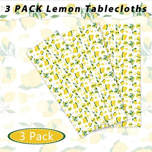 Wiooffen 3 Pcs Lemon Tablecloth Set for Birthday Party