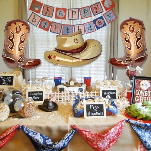Lidmada 4Pcs Western Cowgirl Party Balloons