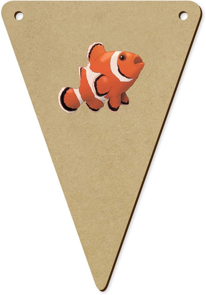 5 Pack Vibrant Clownfish Wooden Bunting Flags